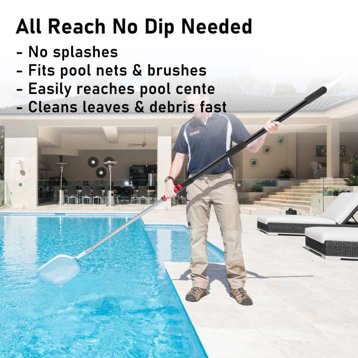 12FT Telescoping Extension Pole - Adjustable Aluminum Paint Roller Pole with 3/4" Universal Threaded Tip - Flip-Lock Extendable Pole for Window Roof Pool Cleaning - size: 12ft pole1