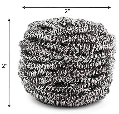 12 Pack Stainless Steel Scourers by Scrub It – Steel Wool Scrubber Pad Used for Dishes, Pots, Pans, and Ovens. Easy scouring for Tough Kitchen Cleaning.