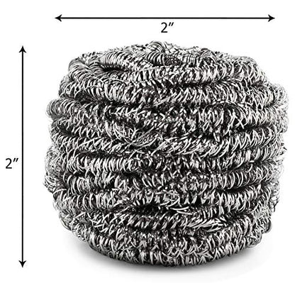 12 Pack Stainless Steel Scourers by Scrub It – Steel Wool Scrubber Pad Used for Dishes, Pots, Pans, and Ovens. Easy scouring for Tough Kitchen Cleaning.