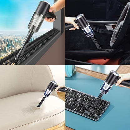 Cleaner, Car Vacuum Cleaner, Wireless Keyboard Cleaner with Super Strong Suction of 120W, Powerful Mini Rechargeable Vacuum Cleaner with Dual Filters, Suitable for Cars, Homes, Offices