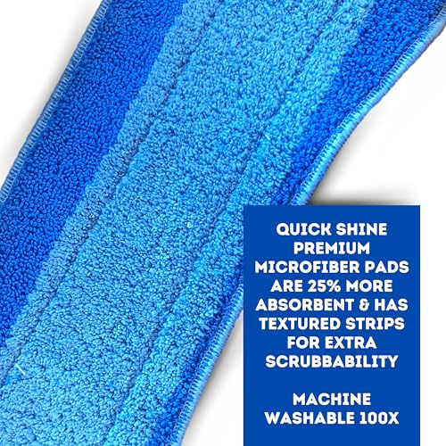 Quick Shine Spray Mop Kit with 3 Reusable Mop Pads & 1 Safer Choice Multi-Surface Floor Cleaner 16oz | Quick & Easy Cleaning | No Batteries Required | Refillable Cleaning Cartridge,White - size: Mop with 3 Refill Pads