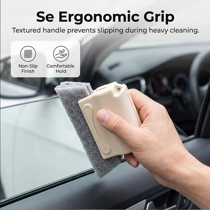 1 PCS Window Track Cleaning Brush, Handheld Window Groove Cleaner Tool for Sliding Door Gaps Tile Lines Shutter Car Vents, Yellow - color: Yellow