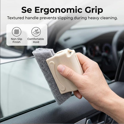 1 PCS Window Track Cleaning Brush, Handheld Window Groove Cleaner Tool for Sliding Door Gaps Tile Lines Shutter Car Vents, Yellow - color: Yellow