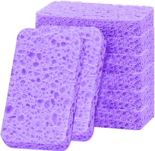 6 - Pack Non-Scratch Scrub Sponges - Sponges for Dishes and Washing Dishes, Cleaning Sponges for Kitchen Home Office, Magical 3D DIY Art and Craft Suppliers（Purple） - color: Purple, size: 6 - Pack
