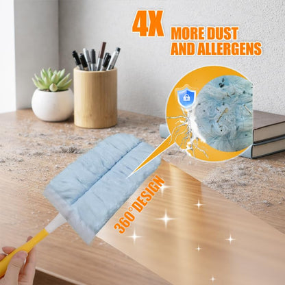 40 Count Duster Refills for Swiffe Duster,360° Heavy Duty Duster Refills, Disposable Microfiber Duster for Cleaning Dusting Furniture Blind Ceiling Fan (40 Count Refills+2 Handle)