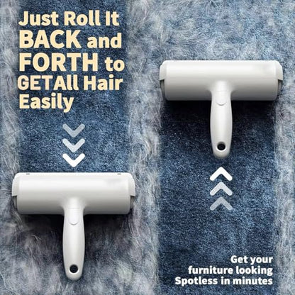 Play Pet Hair Remover Roller – Reusable Lint Roller for Cat & Dog Hair on Furniture, Couch, Carpet, Car, Rugs & Bedding – Portable, Eco-Friendly