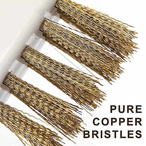 Kitchen Cleaning Scrub Brush - Deep Gas Stove Brass Wire Brushes with Stiff Bristles & Cooktop Scraper, Scrubber for Range Hood Grease Grime, Rust Cleaner for Pot Pan, Household Cleaning Tools - color: White