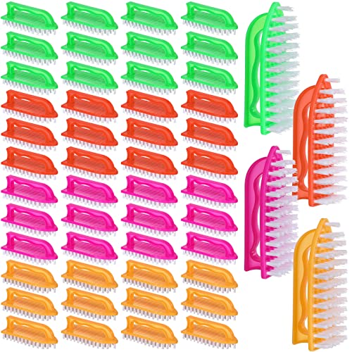 Eaasty 48 Pack Cleaning Brush Scrub Brush with Comfortable Grip Stiff Bristles Dish Scrub Brush Kitchen Scrub Brush Household Carpet Brush for Bathroom, Shower, Sink, Floor, Bathtub, Tile, 4 Colors