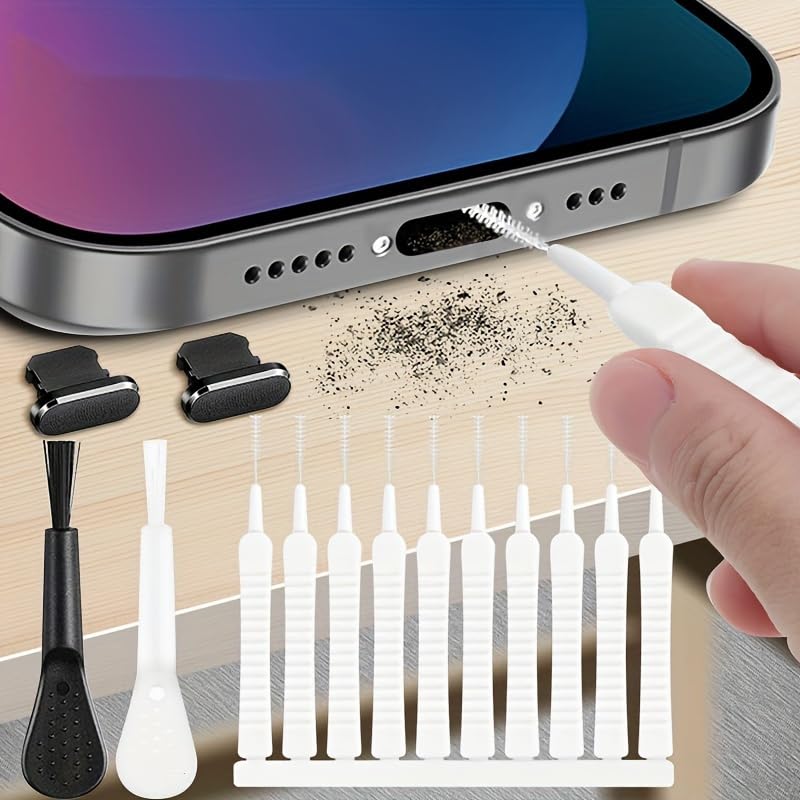 5-Piece Anti-Dust Plug Kit with Brush for Laptops, Keyboards, Phones & Music Equipment, Strong Dust Protection, Portable Electronic Cleaning Tool, Sturdy Computer Maintenance Set