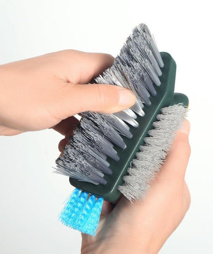 2-in-1 Durable Plastic Crevice and Floor Scrub Brush for Cleaning with Handle - Portable Design Hand Brush for Bathroom, Kitchen, Living Room Cleaning