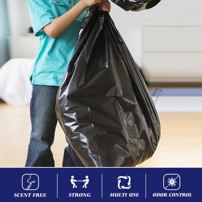Teivio Black Large Trash Bags 64-65 Gallon 13 Count | Large Multipurpose | Fit 60,62,63,64,65 gallon Garbage Bin Liner | Kitchen | Lawn And Leaf Bags Outdoor Yard Waste Bag | Workshops Trash - size: 1 Count (Pack of 13), style: 13pcs-64 65 Gallon-Black