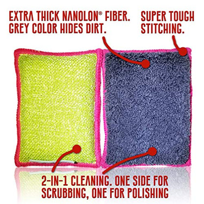 Nano Sponge Cleaning Sponges. Supersized Everyday Heavy Duty Household Kitchen and Dish Sponge. 2 Pack. 4.5 x 3 - size: 4.5x3 Inch (Pack of 2)