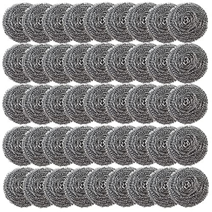 48 Pack Stainless Steel Scourers Sponges,Steel Wool scrubbers for stoves, pots, Cooker Hoods, etc. That are Difficult to Clean (48 Pack-Small 10 gram) - size: 48 Pack-Small 10 Gram