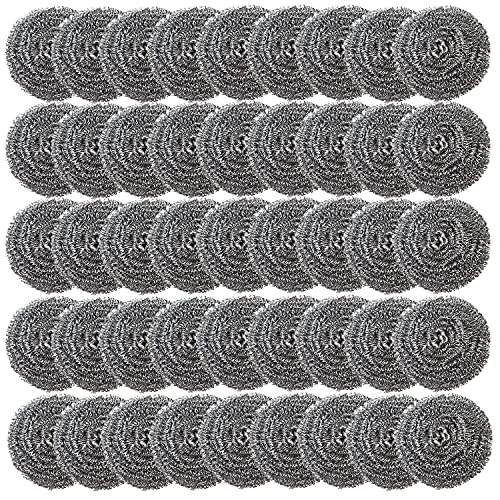 48 Pack Stainless Steel Scourers Sponges,Steel Wool scrubbers for stoves, pots, Cooker Hoods, etc. That are Difficult to Clean (48 Pack-Small 10 gram) - size: 48 Pack-Small 10 Gram