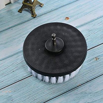Wixine 1Pcs 5" White Drill Brush Attachment for Cleaning Carpet Leather and Upholstery Kit