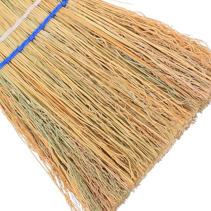 NOLITOY Heavy Duty Outdoor Garden Broom with Straw Bristles, Handheld Patio Sweeping Brush for Yard, Garage, Driveway Cleaning, Hanging Storage Hook, Suitable for Outdoor and Indoor Use
