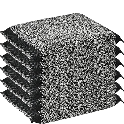 Steel Wool Scrub Sponges Kitchen, Reusable Dish Scrubber Sponge, for Pots, Pans, Gentle and Scratch Free - 6 Pack Black - size: 6 Pack