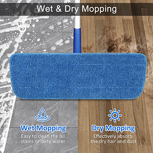 3 Pack Microfiber Mop Pads Replacement for Wet/Dry Mops Floor Cleaning Reusable Mopping Pads Refills for Spray Mops Compatible with Bona Floors Care System and Any Microfiber Flat Spray Mop