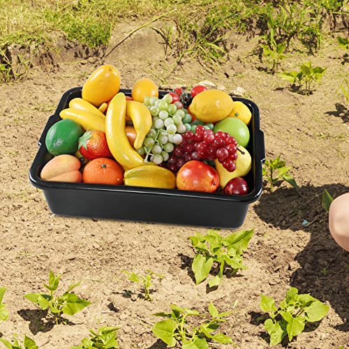 Cinkyou 13L 4-Pack Commercial Bus Tub, Plastic Bus Box, Black