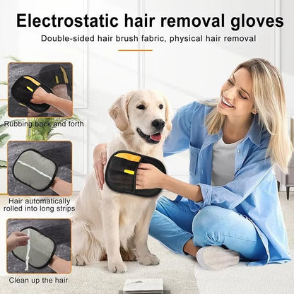 Pet Hair Remover Gloves Reusable Electrostatic Dog & Cat Hair Remover for Furniture, Couch, Clothing & Pet Beds Quick Clean No Refills Washable Fur Removal Mitt 2026 Upgraded Design