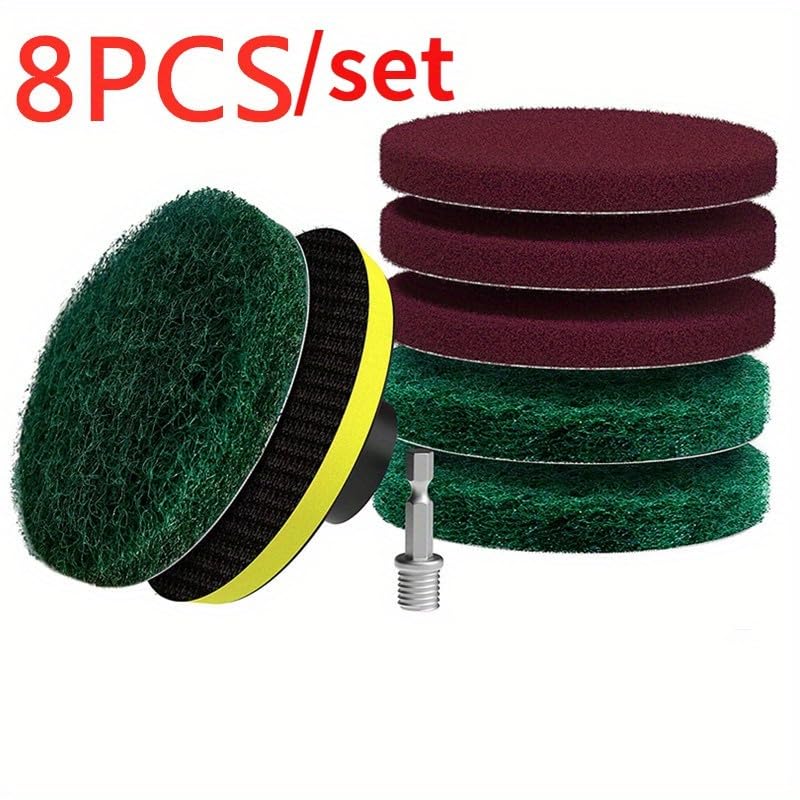 3/4 Inch Drill Power Brush Tile Scrubber Scouring Pads Cleaning Kit Household Cleaning Tool for Bathroom Floor Tub Polishing Pad (3Inch) - size: 3Inch