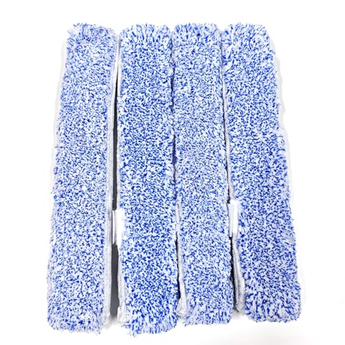 4-Pack Microfiber Window Cleaning Refill Sleeves, 14" Reusable & Washable Squeegee Cloth, Scratch-Free & Highly Absorbent, Fits MR.SIGA & 12"-14" Tools
