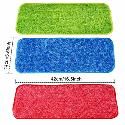 Shappy 3 Pack Reusable Microfiber Mop Pads Spray Mop Replacement Heads Cleaning Pad for Wet Dry Reveal Mops Pads for Floor Cleaning 16.5 x 5.5 Inch