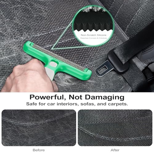4-in-1 Pet Hair Remover & Lint Tool, Reusable Carpet Cleaner for Dog & Cat Fur - Safe for Couch, Clothes, Rugs & Car Mats - Portable Detailer with 4 Modes for Deep Cleaning & Delicate Fabrics