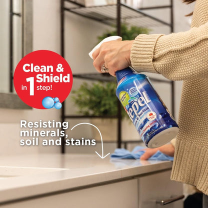 Clean-X REPEL Glass & Surface Cleaner 32 fl. oz. - Cleans & Repels water spots and dirt on glass, mirror, tile and multi surface by UNELKO (2) - color: 2