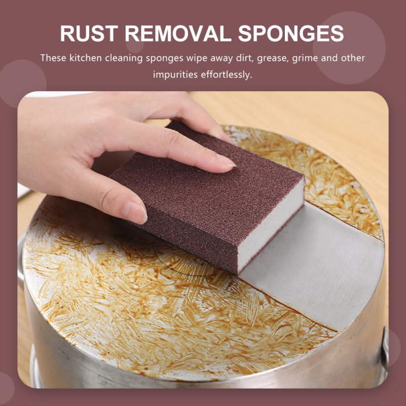Baluue Nano Carborundum Sponge 3.93X2.75X0.98In Kitchen Scrub Sponge Non-Toxic Household Scrubbing for Stain Removal and Multi-Surface Cleaning