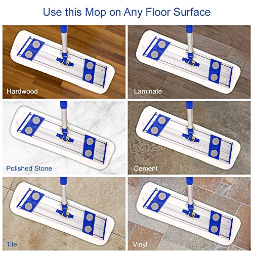 Arkwright Spray Mop Replacement Pads - (Pack of 12) Bulk Microfiber Flat Dry and Wet Refill Mop Pads Floor Cleaning, Compatible with Bona and Rubbermaid, Fits All Mop Heads, 24 in, Blue - color: Blue, size: 24 Inch (Pack of 12)