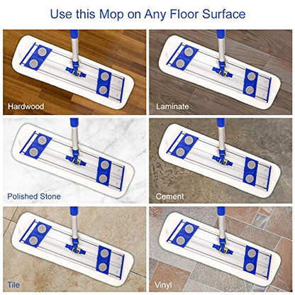 Arkwright Spray Mop Replacement Pads - (Case of 120) Bulk Microfiber Flat Dry and Wet Refill Mop Pads Floor Cleaning, Compatible with Bona and Rubbermaid, Fits All Mop Heads, 18 in, Blue - color: Blue, size: 18 Inch (Case of 120)
