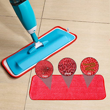 Shappy 3 Pack Reusable Microfiber Mop Pads Spray Mop Replacement Heads Cleaning Pad for Wet Dry Reveal Mops Pads for Floor Cleaning 16.5 x 5.5 Inch