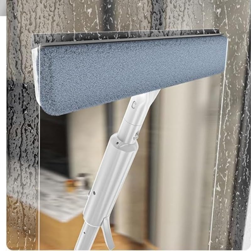 CHNLML Squeegee for Window Cleaning with Spray and 3 Pads, 2024 New Double-Sided Spray Expansion Window Cleaner, Dual Side Mist Detachable Assembly Glass Cleaning Mop for Indoor Outdoor High Window