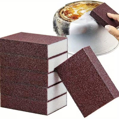 Diamond Sanding Sponges, 6pcs Heavy Duty Cleaning Pads with Diamond Abrasive for Cookware, Pans, Countertops, Bathroom Surfaces - High Density Reusable Scrubber Brush 0.98" x 2.76" x 3.94"