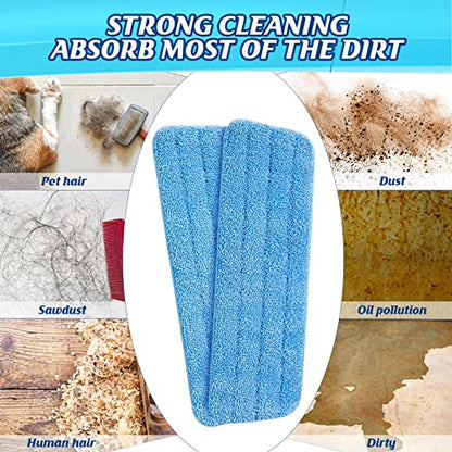 24 Pack Microfiber Mop Pad, Spray Mop Replacement Heads for Wet Dry Mops, Machine Washable Reusable Household Replacement Pads for Hardwood and Hard Surface Floor Cleaning and Scrubbing