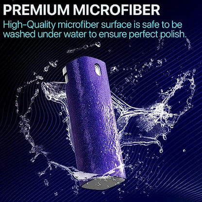 IO CLEAN Mini Screen Cleaner Spray – Finger Proof Screen Cleaner for Smartphones, iPads, MacBooks, Laptops, Car Screens, Touchscreens – 3 in1 Mist Cleaner, Microfiber Cloth and Protective Cover (Grey) - color: Grey