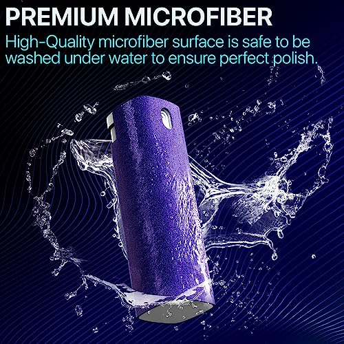 IO CLEAN Mini Screen Cleaner Spray – Finger Proof Screen Cleaner for Smartphones, iPads, MacBooks, Laptops, Car Screens, Touchscreens – 3 in1 Mist Cleaner, Microfiber Cloth and Protective Cover (Blue) - color: Blue