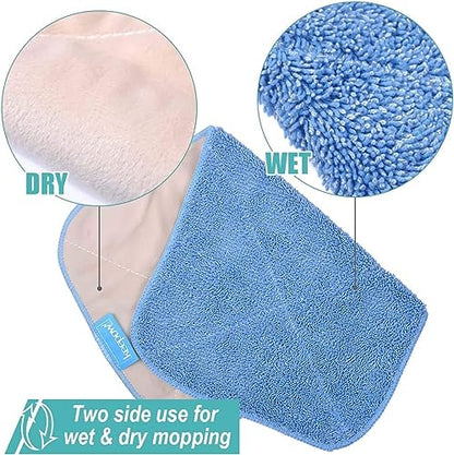 KEEPOW Mop Refills Compatible with MR.SIGA Professional Mop | Microfiber, Dual-sided 17.3x9.6" refills compatible with MR.SIGA & similar clamp mops, Plush side for waxing, 3-pack bulk set - size: 3 Pack