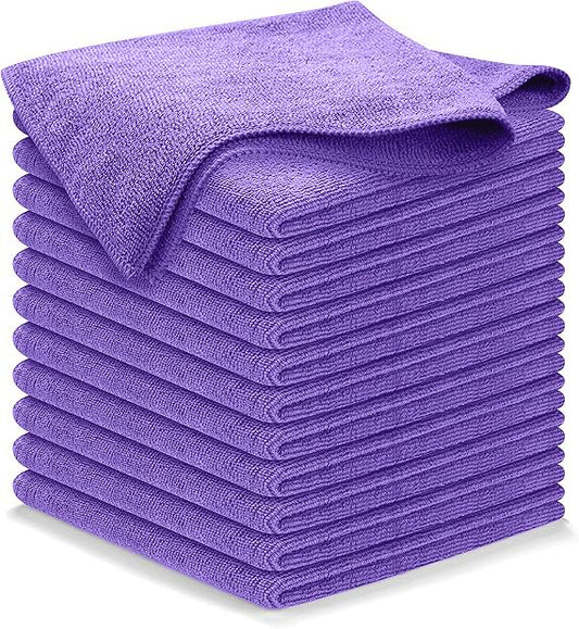 USANOOKS Premium 300GSM Microfiber Cleaning Cloth - 12.5"x12.5" High Performance - 1200 Washes, Ultra Absorbent Microfiber Towels for Cars Undercarriage, Rims & Engine Bay Cleaning - Microfiber Cloth - color: Purple, size: 12.5" x 12.5" (12 pack)