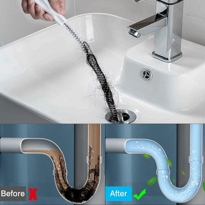 9-Piece Drain Clog Remover Kit - 35.5" Metal Clog Remover, 6x25" Drain Snake Hair Removal Tools, 2x18" Flexible Cleaning Brushes for Bathroom, Kitchen Sink, Shower, Toilet & Tub Drain Cleaning