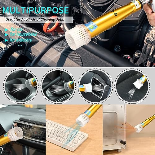 GOCCIDA High Pressure Car Cleaning Gun,Car Air Blow Gun,Tornado Dry Cleaning Gun Quickly Removes Surface Dirt and Dust, Air Gun Works with Air Compressor - style: HCL-007yellow