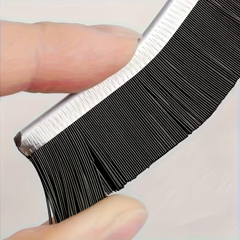 Grooved Detail Cleaning Brush - Handheld Hard Bristle Brush for Tile Grout, Window Tracks, Appliance Seams & Tight Gaps - Compact Gap and Crevice Scrubber Tool (Black)