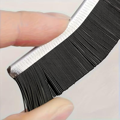 Grooved Detail Cleaning Brush - Handheld Hard Bristle Brush for Tile Grout, Window Tracks, Appliance Seams & Tight Gaps - Compact Gap and Crevice Scrubber Tool (Black)