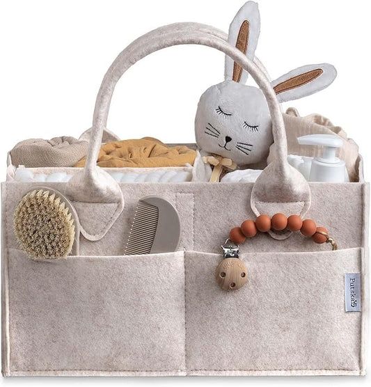 PUTSKA Baby Diaper Caddy Organizer - Nursery Storage Basket for Diaper Station, Baby Basket Shower List and Registry Gift Must-Haves, Newborn Essentials, Nursery Decor for Boy or Girl - Mocha, Regular - color: Mocha, size: Regular