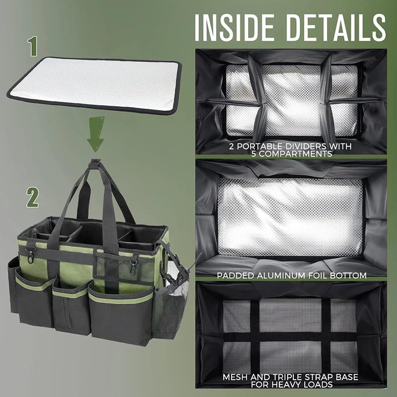 Wearable Cleaning Caddy Organize Bag with Spray bottle & Towel,Handles for Cleaners & Housekeeper,Under Sink & Car Cleaning Tool Organizers Bag with Adjustable Shoulder Strap&Waist Belt (Green) - color: Green