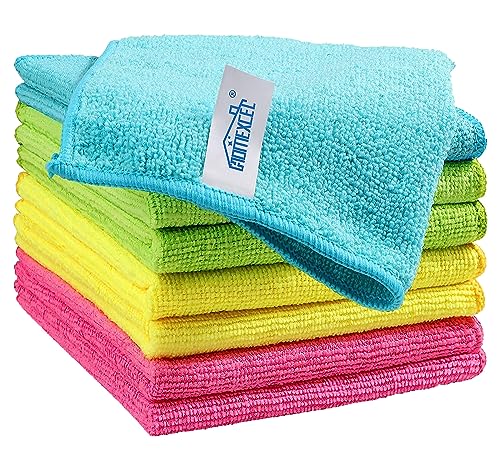 HOMEXCEL Microfiber Cleaning Cloth, 8 Pack Cleaning Rags, Cleaning Towels with 4 Color Assorted, 11.5"X11.5"(Green/Blue/Yellow/Pink) - color: Multicolor