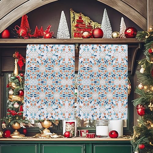 Geometric Circle Gradient Kitchen Towels, Absorbent Microfiber Hand Towels for Kitchen Bathroom Bar Decorative Blue and White Porcelain Texture Ultra Soft Resuable Cleaning Cloths Washable Fast Drying - size: 18" x 28"