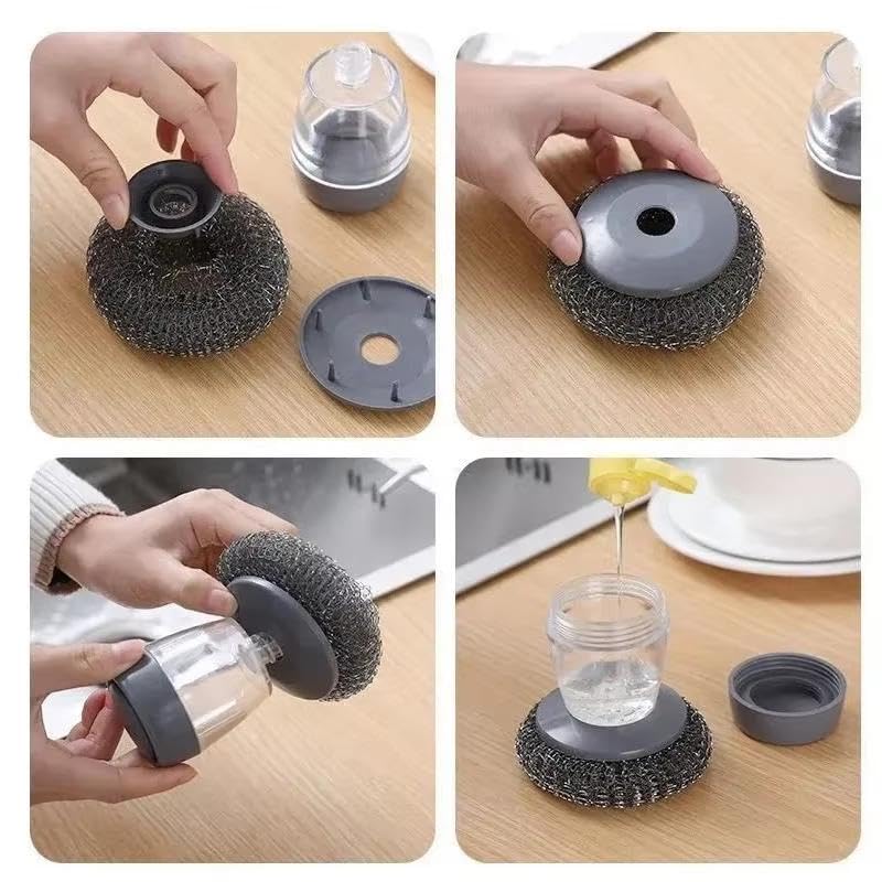 Automatic Liquid Filling Good Handle Soap Dispense Palm Kitchen Brush for Bowl Sink Cleaning Pot Comfortable