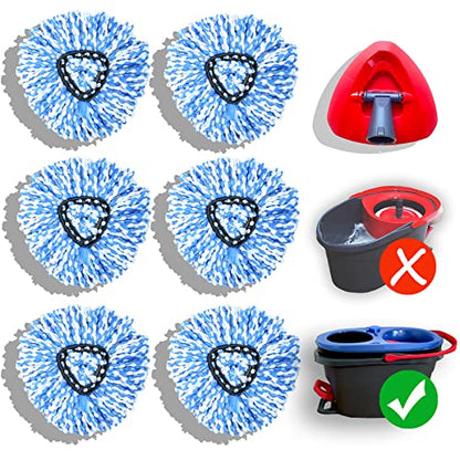 homsis 7 Pack Mop Replace Head for 2-Tank Spin Mop Compatible with Ocedar Rinse Clean - Mop Refills Made of Microfiber, Deep Cleaning Machine Washable and Easy-to-Replace